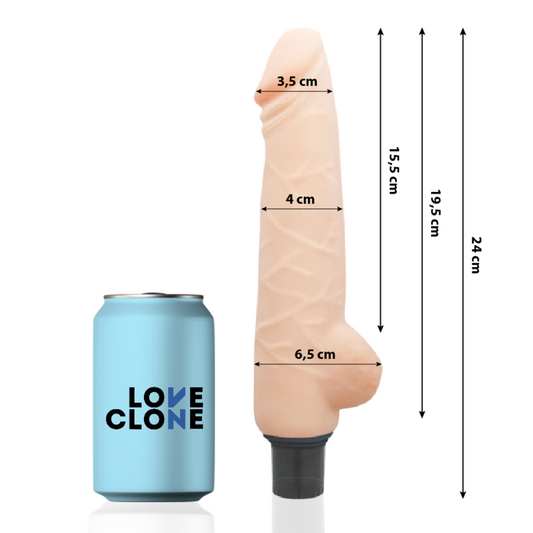 Vibrator Realist cu Auto-Lubrifiere, LOVECLONE - Harald, TPR, 24 cm x 4 cm