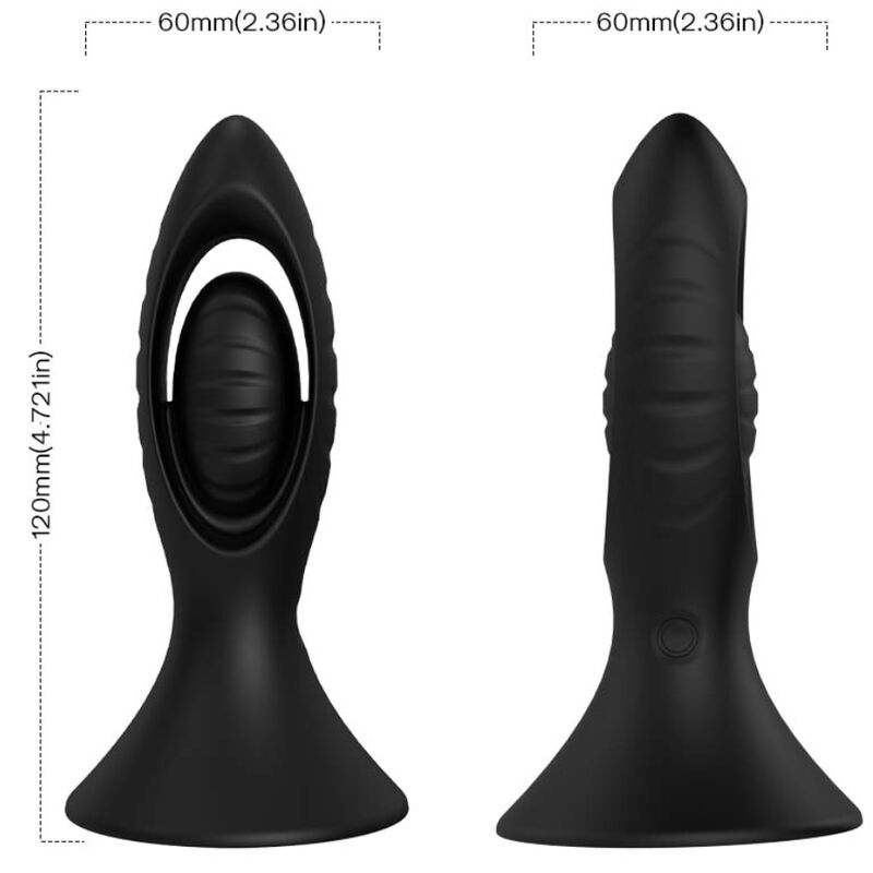 Vibrator si Anal Plug, Armony, 9 Moduri de Vibratie, Silicon Negru