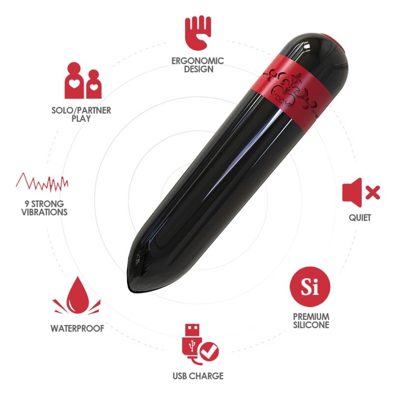 Vibrator Bullet, Armony - Rocket, cu Telecomanda, Negru