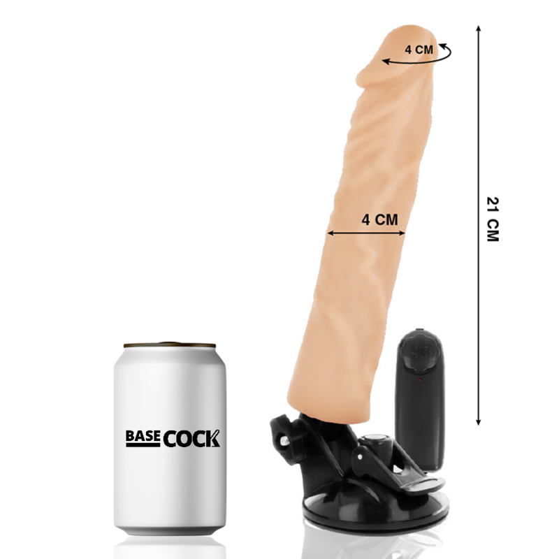 Vibrator Realistic, Basecock, cu Telecomanda cu Fir, Nud 21 x 4 CM