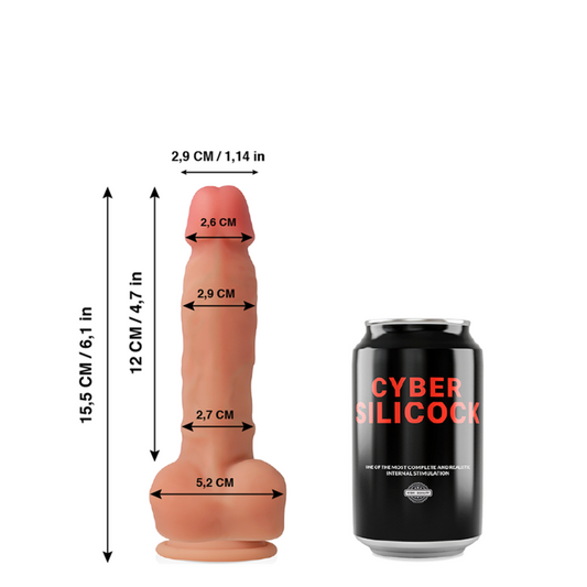 Dildo Realist, CYBER SILICOCK - Ansel Ultra Realist Silicon Lichid Medical, 15,5 cm / O 2,9 cm