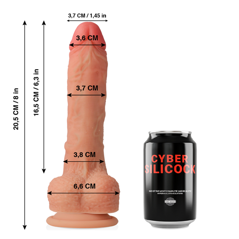 Dildo, Cyber Silicock - Connor, Ultra Realist din Silicon Medical Lichid, 20.5 CM x 3.7 CM