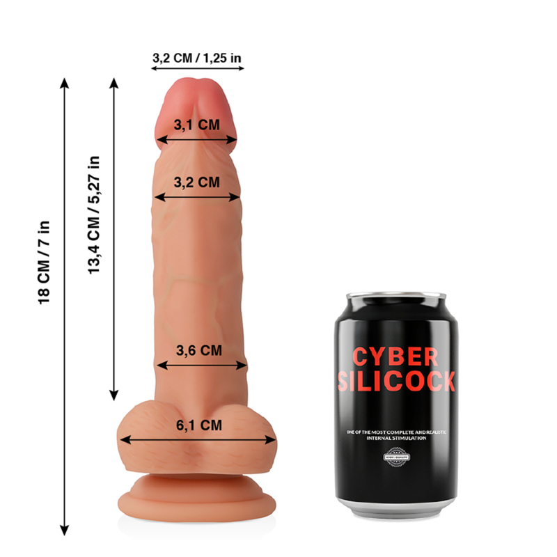 Dildo, Cyber Silicock - Jude, Ultra Realist cu Ventuza, 13.4 CM x 3.2 CM