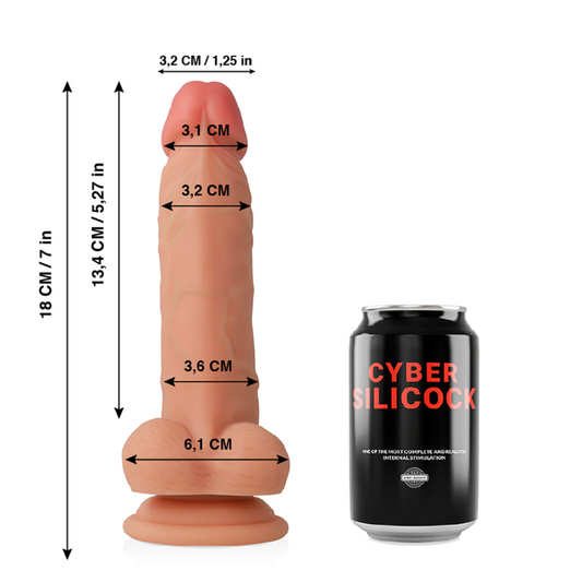 Dildo, Cyber Silicock - Jude, Ultra Realist cu Ventuza, 13.4 CM x 3.2 CM