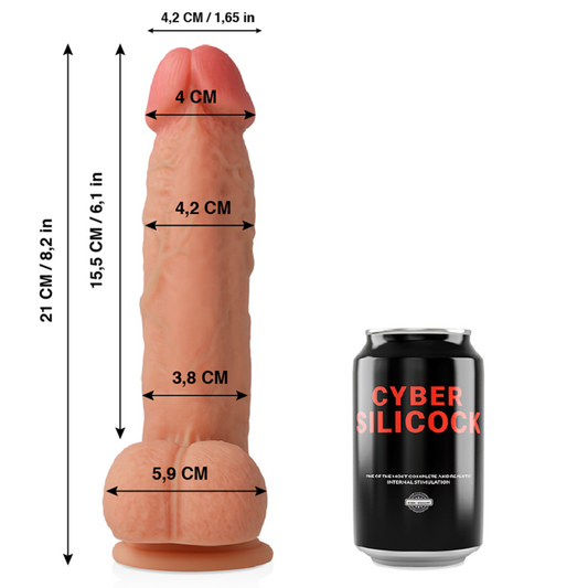 Dildo Realist, CYBER SILICOCK - Saul, Silicon Medical Lichid, 21 cm, Diametru 4,2 cm