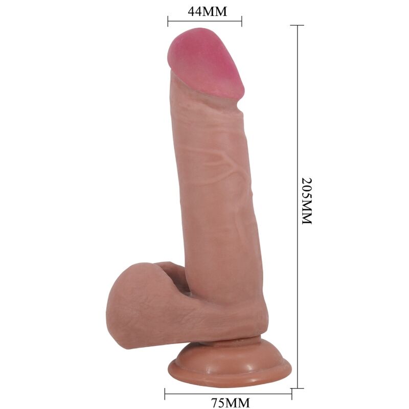 Dildo, Pretty Love - Sliding Skin Series Realistic, cu Ventuza, 20.5 CM Nud