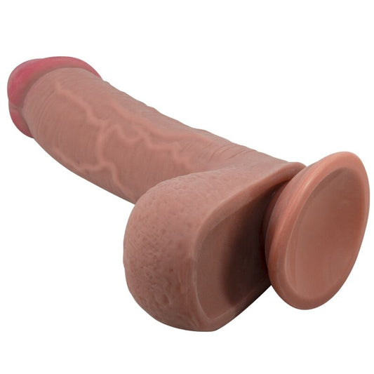 Dildo Realist cu Ventuza, PRETTY LOVE - Sliding Skin, TPR, Maro, 23,4 cm