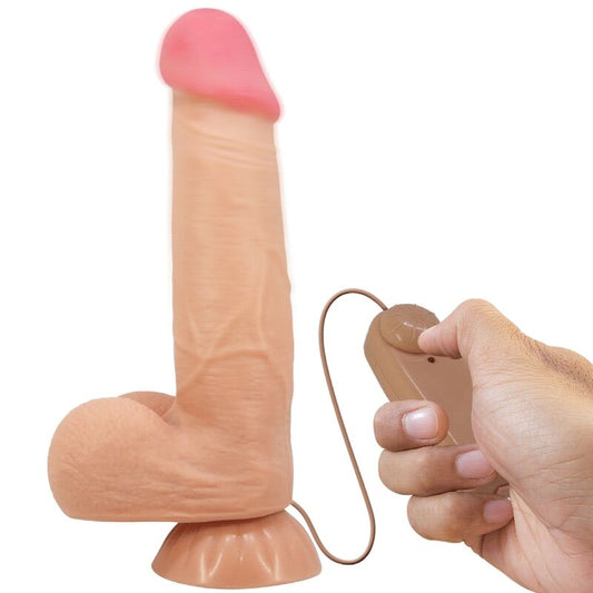 Dildo Realist cu Telecomanda, PRETTY LOVE - Sliding Skin Series, TPR, Carne, 21,8 cm