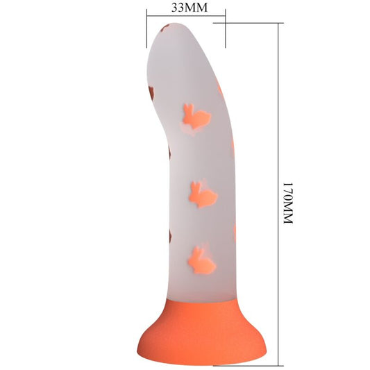 Dildo Luminos fara Vibratii, PRETTY LOVE - Magical Nightfall, Silicon, Portocaliu