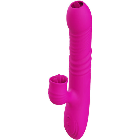 Vibrator Multifunctional Dublu Cu Limba, Armony, Efect De Incalzire Fuchsia