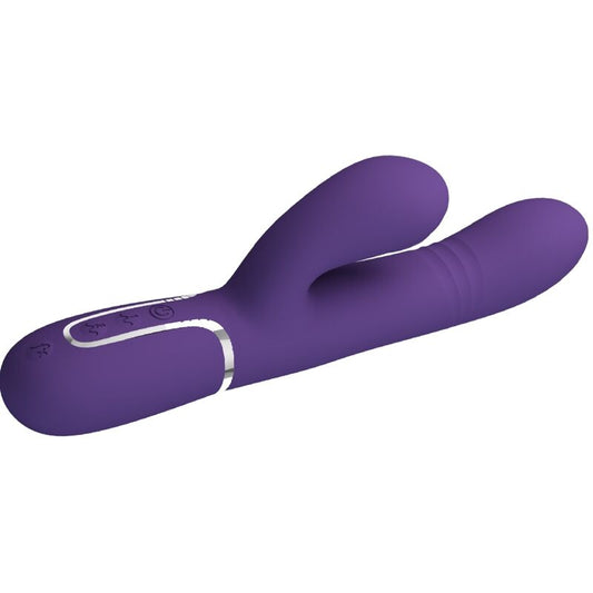 Vibrator Rabbit Multifunctional pentru Punctul G, PRETTY LOVE - 7 Vibratii, 7 Impingeri, 4 Balansari, Mov