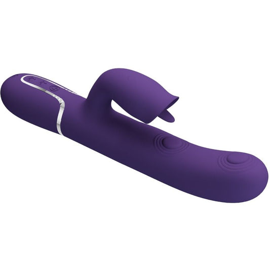 Vibrator Rabbit, Pretty Love, Stimulator Clitoris cu Lins, Mov