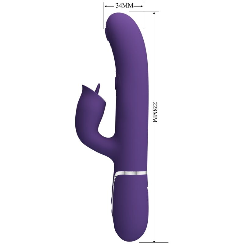 Vibrator Rabbit, Pretty Love, Stimulator Clitoris cu Lins, Mov
