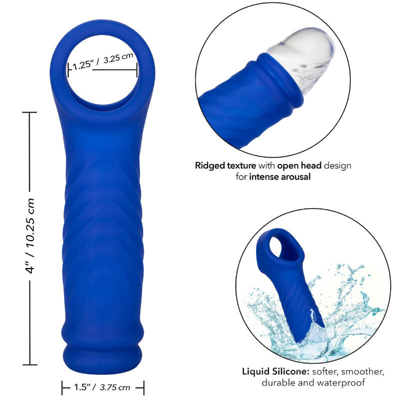 Protectie Penis, CalExotics - Admiral Wave, Silicon Lichid, Albastru