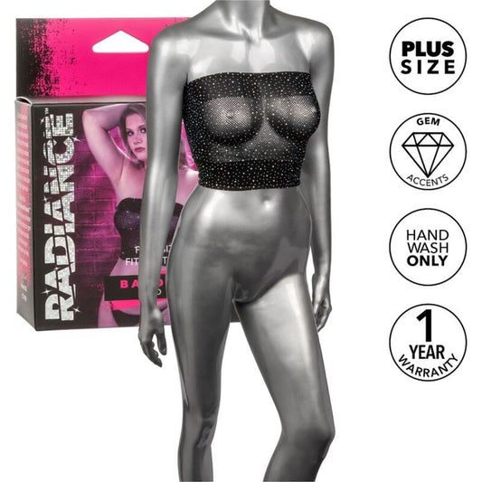 Top Bandeau Marime Mare, CALEXOTICS - Radiance Rhine, cu Strasuri, Negru