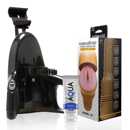 Unitate De Antrenament Stamina Go, Fleshlight, Lady + Universal Launch + Lubrifiant Aqua Quality 50 ml