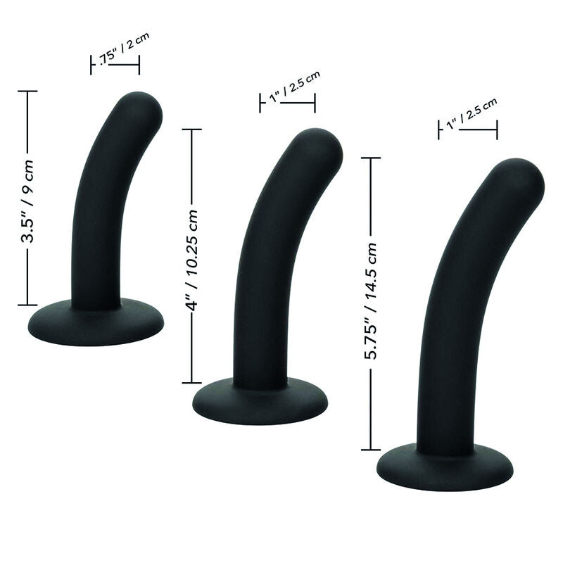 Set Penetrare, CalExotics - Boundless Silicone Curve, Ham Universal cu 3 Sonde Curbate din Silicon, 3 Dimensiuni
