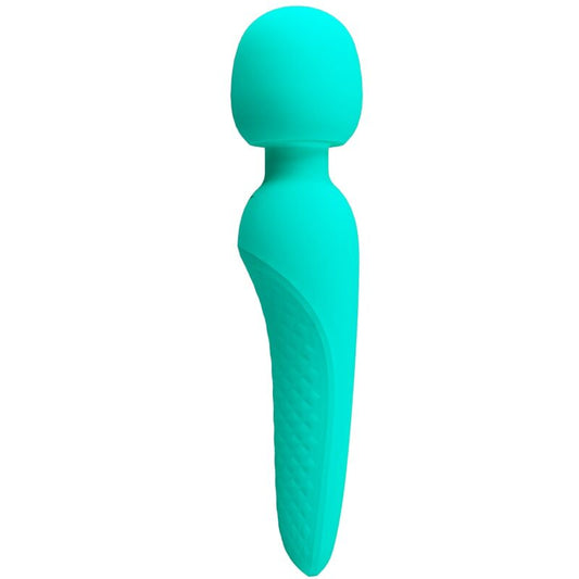 Vibrator Wand, Pretty Love - Meredith, Rezistent la Apa, Verde Aqua