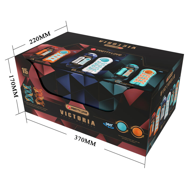 Masturbator, Pretty Love - Victoria, Transparent Reutilizabil cu Spirala Rotativa si Bila de Stimulare, Set 15 Piese