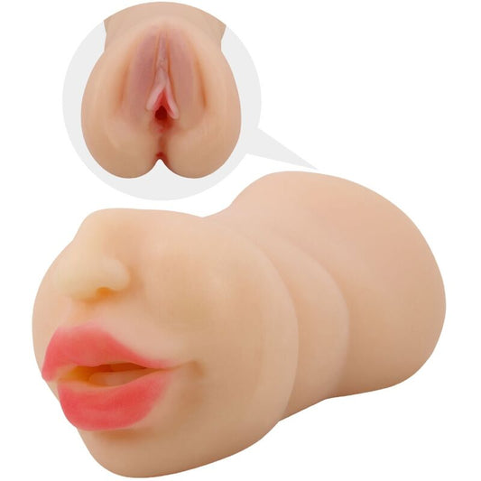 Masturbator cu Dubla Intrare, CRAZY BULL - Zoey, Forma Vagin, TPR, Culoare Piele