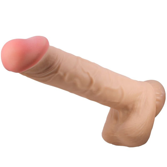Dildo Realist cu Piele Glisanta, PRETTY LOVE - Sliding Skin Series, Ventuza, Flesh, 26 cm