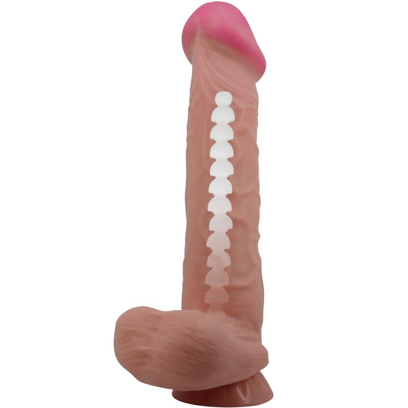 Dildo, Pretty Love - Sliding Skin Series Realistic, cu Ventuza, 26 CM Maro