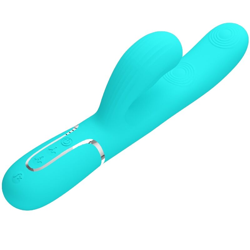 Vibrator G-Spot Rabbit, Pretty Love - Perlita, Multifunctional 3 in 1, Turcoaz