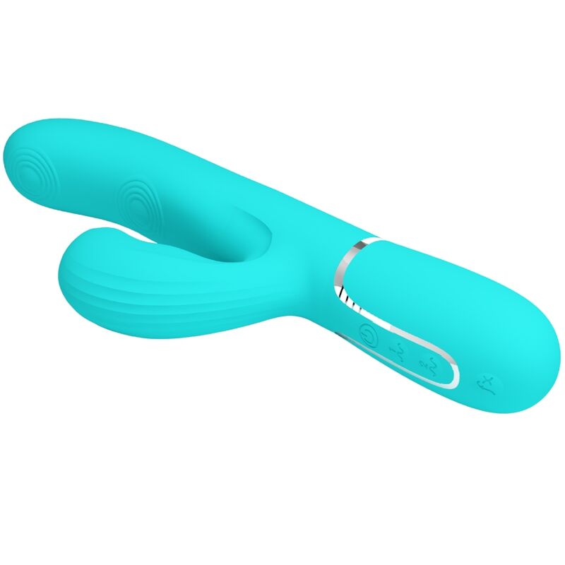 Vibrator G-Spot Rabbit, Pretty Love - Perlita, Multifunctional 3 in 1, Turcoaz