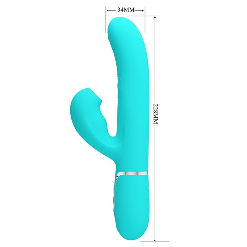 Vibrator G-Spot Rabbit, Pretty Love - Perlita, Multifunctional 3 in 1, Turcoaz