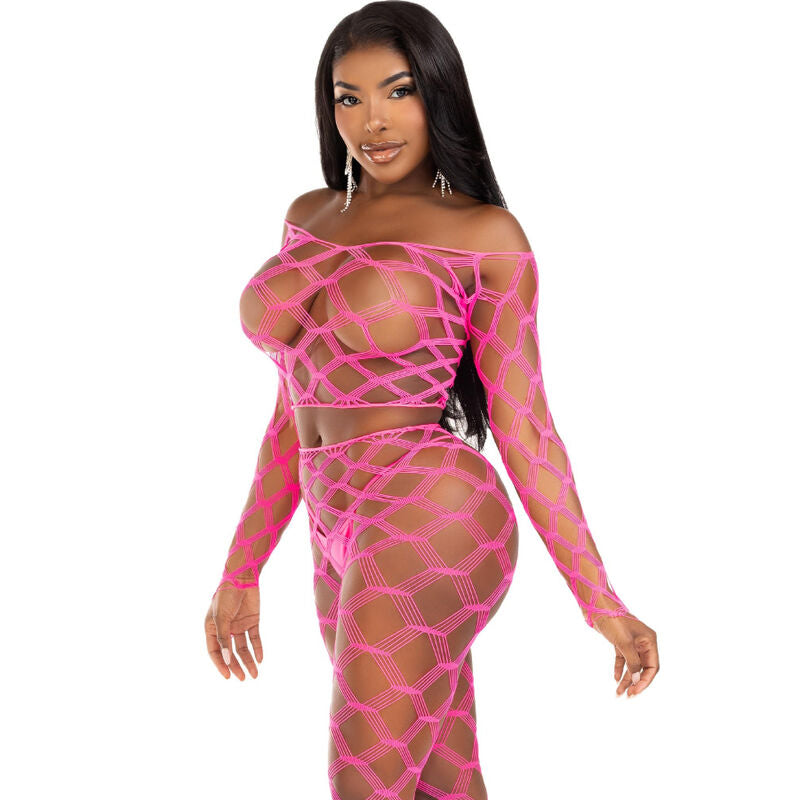 Set Top si Ciorapi, Leg Avenue - Hardcore Green, Doua Piese, Marime Unica