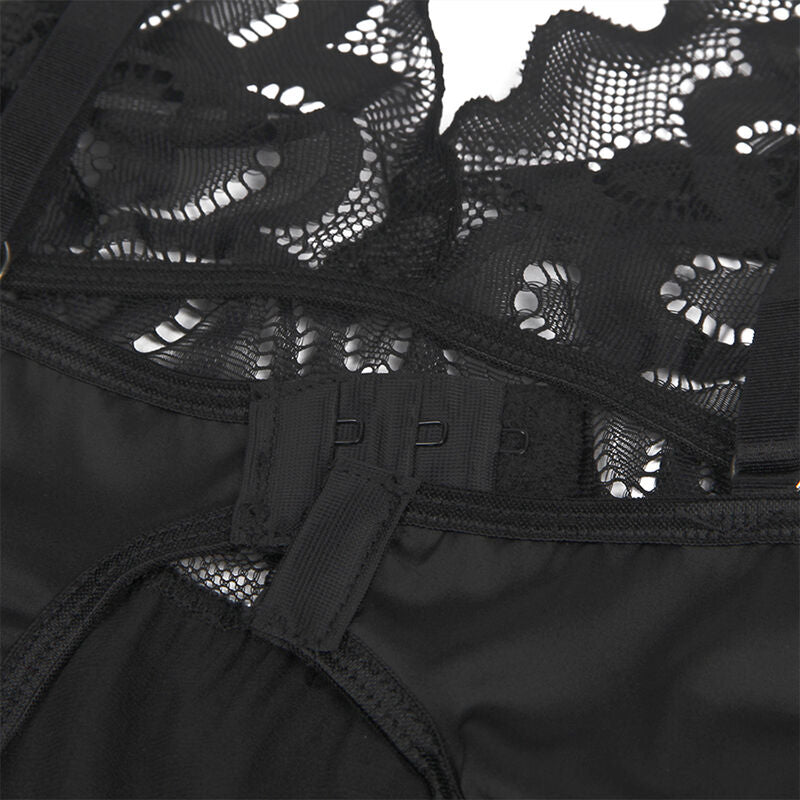 Babydoll, Subblime, cu Imprimeu Floral pe Piept, S/M Negru