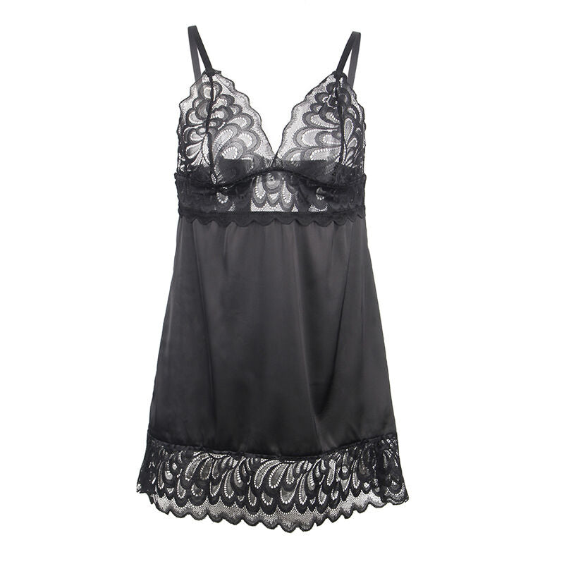 Babydoll, Subblime, cu Imprimeu Floral pe Piept, S/M Negru