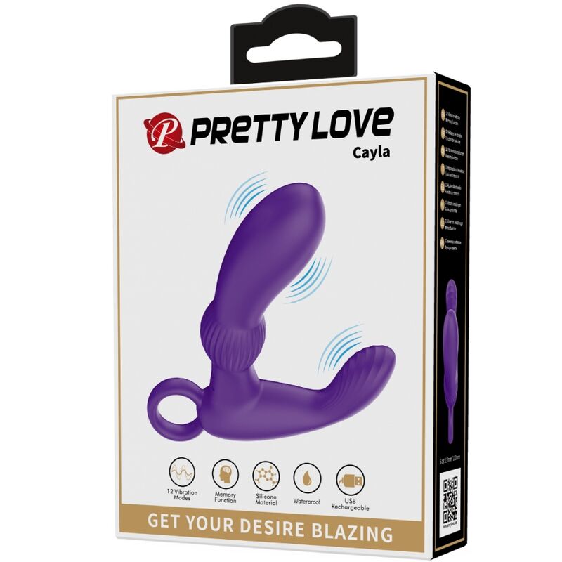 Vibrator Anal, Pretty Love - Cayla, Telecomanda Wireless, Lila