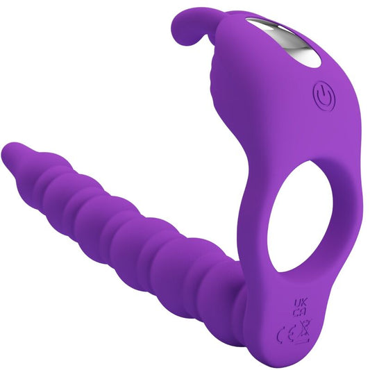 Inel pentru Penis cu Vibratii, PRETTY LOVE - Blackney, 7 Functii, Silicon, Lila