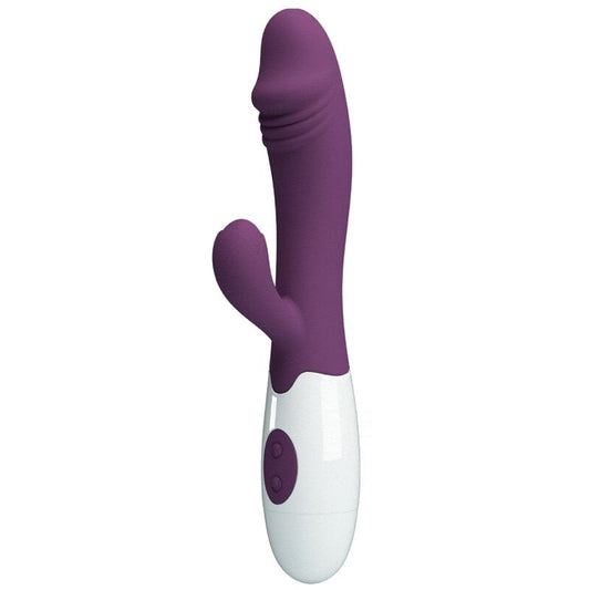 Vibrator pentru Punctul G, PRETTY LOVE - Snappy Dual cu Stimulator Clitoris, Silicon ABS, Mov