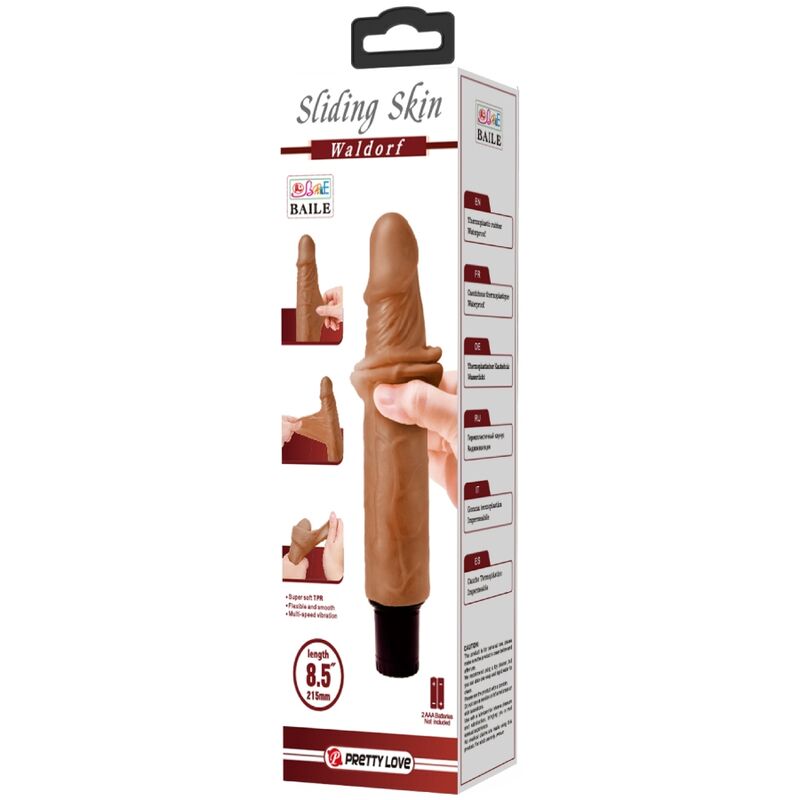 Vibrator Realistic, Pretty Love - Waldorf, Vibratii Reglabile, 18 CM x 4 CM / Mulat