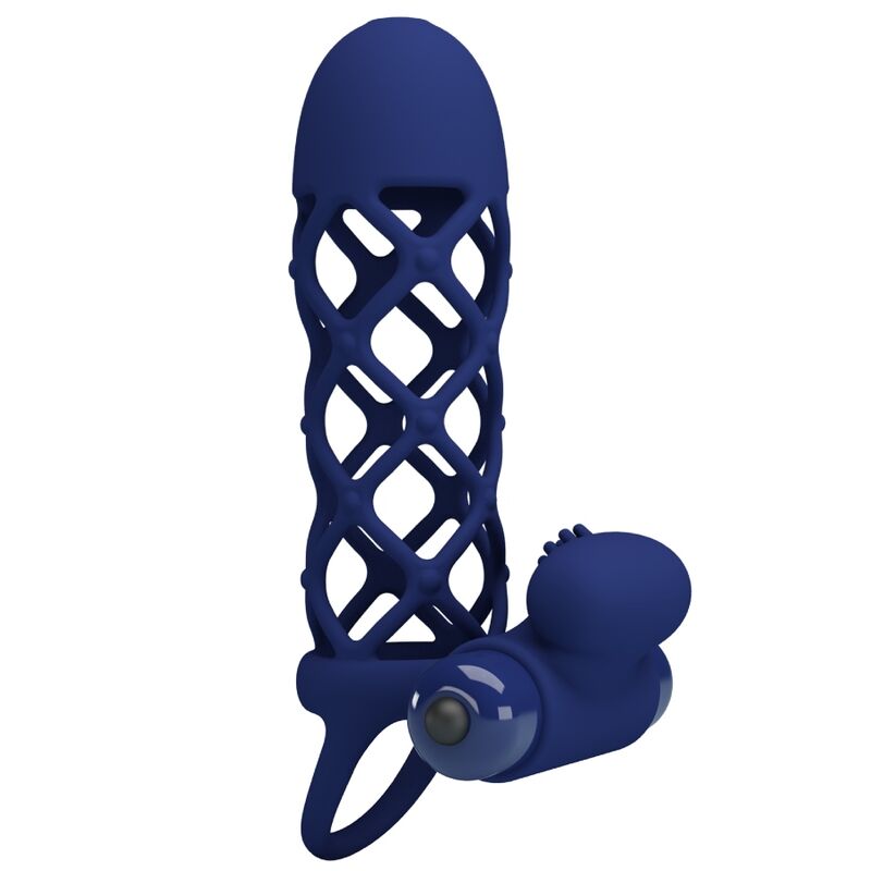 Inel Vibrator, Pretty Love - Giann, cu Invelis de Silicon, Albastru