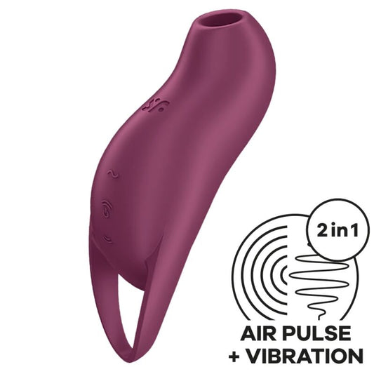 Vibrator cu Puls de Aer, SATISFYER - Pocket Pro 1, 11 Intensitati, Garnet