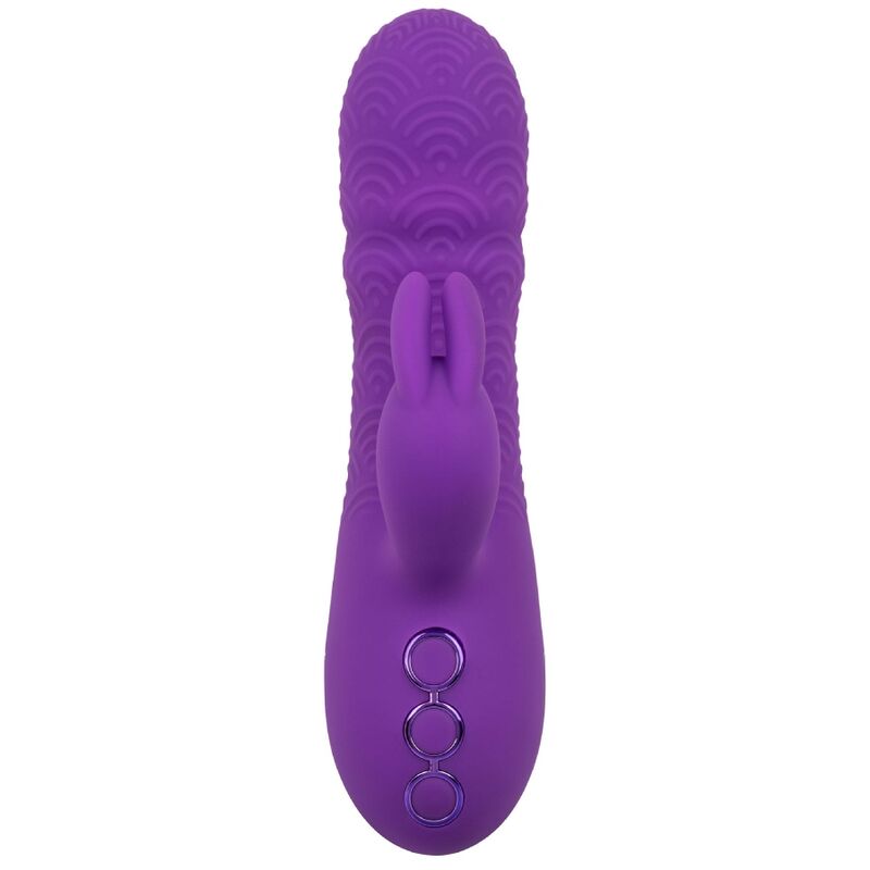 Vibrator Rabbit, CalExotics - California Dreaming Manhattan Beach Marvel, Stimulator Dual cu Vibratii si Impingere, Mov