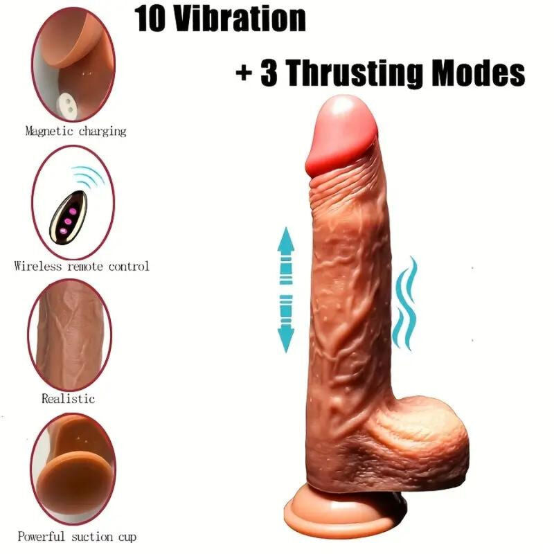 Dildo Vibrator Realistic, Armony, Cu Telecomanda si Functie Penetrare Automata, 22.5 CM