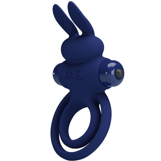 Inel pentru Penis Vibrant Rabbit, PRETTY LOVE - Darey, Silicon ABS, 10 Vibratii, Albastru
