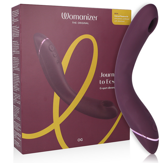 Vibrator pentru Punctul G, WOMANIZER - OG, Tehnologie Pleasure Air, Silicon, Vinete