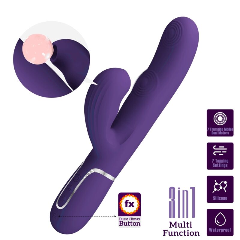 Vibrator G-Spot, Pretty Love - Perlita, 3 in 1 Multifunctional, Mov