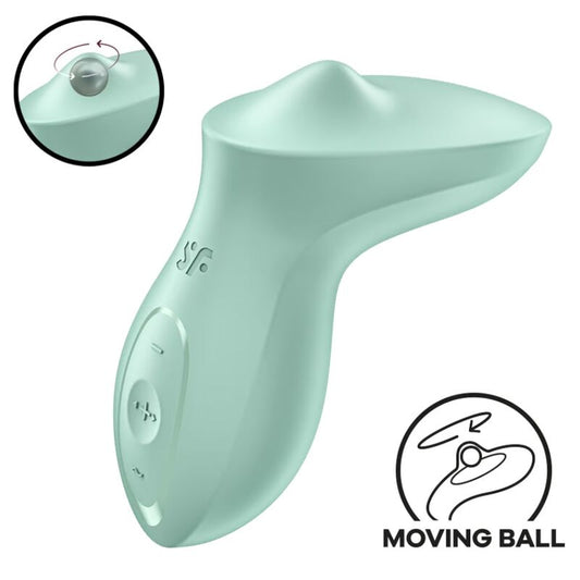 Vibrator Stimulator Clitoris Lay-On, SATISFYER - Exciterrr, 10 Programe, Mint