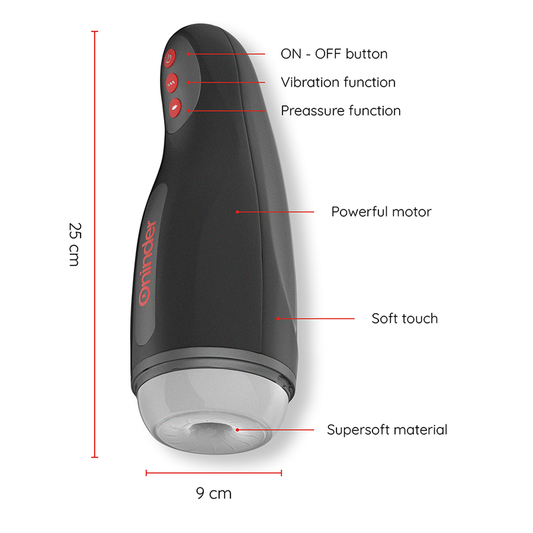 Masturbator Masculin Vibrator cu Aplicatie, ONINDER - Seoul Reincarcabil, 10 Viteze, 25 cm