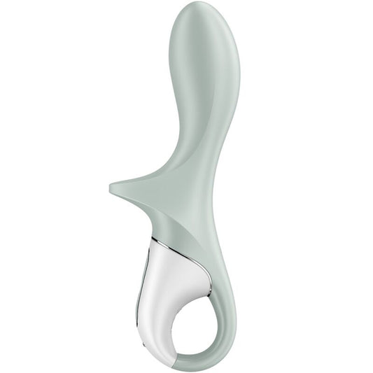 Vibrator Anal Gonflabil, SATISFYER - Air Pump Booty 3, 12 Vibratii, Verde-Gri