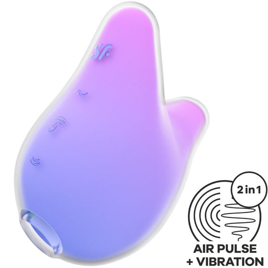 Stimulator Clitoris si Vibrator, SATISFYER - Mermaid Vibes, 11 Intensitati, Violet si Roz