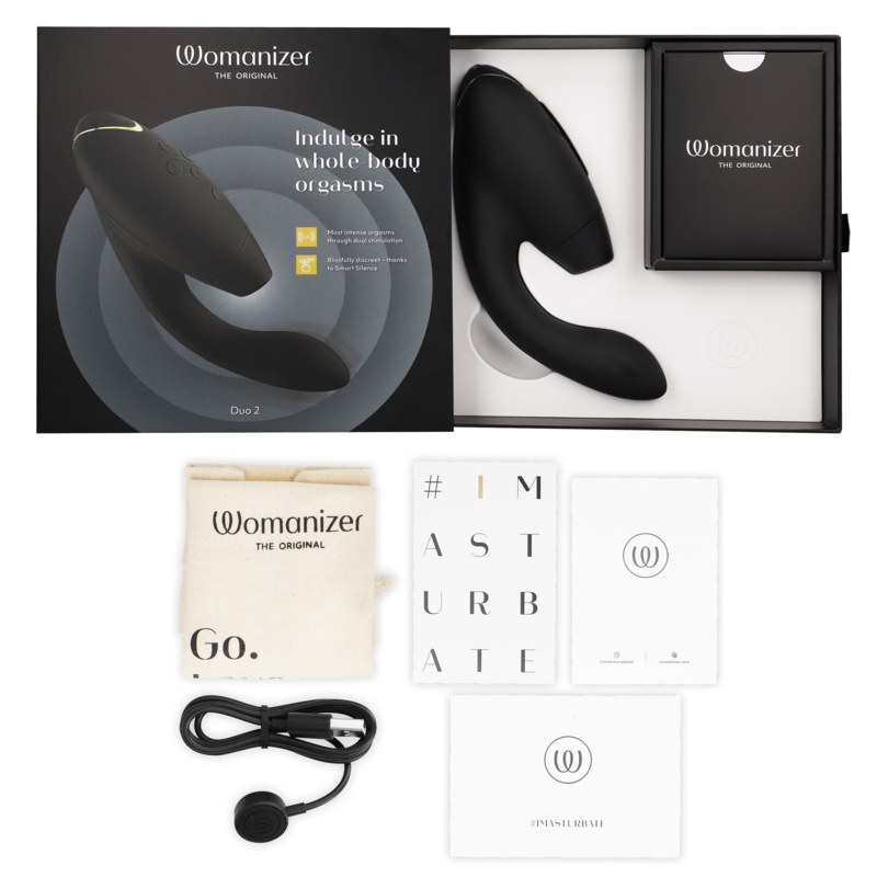 Stimulator Dual, Womanizer - Duo 2, Tehnologie Pleasure Air, Negru