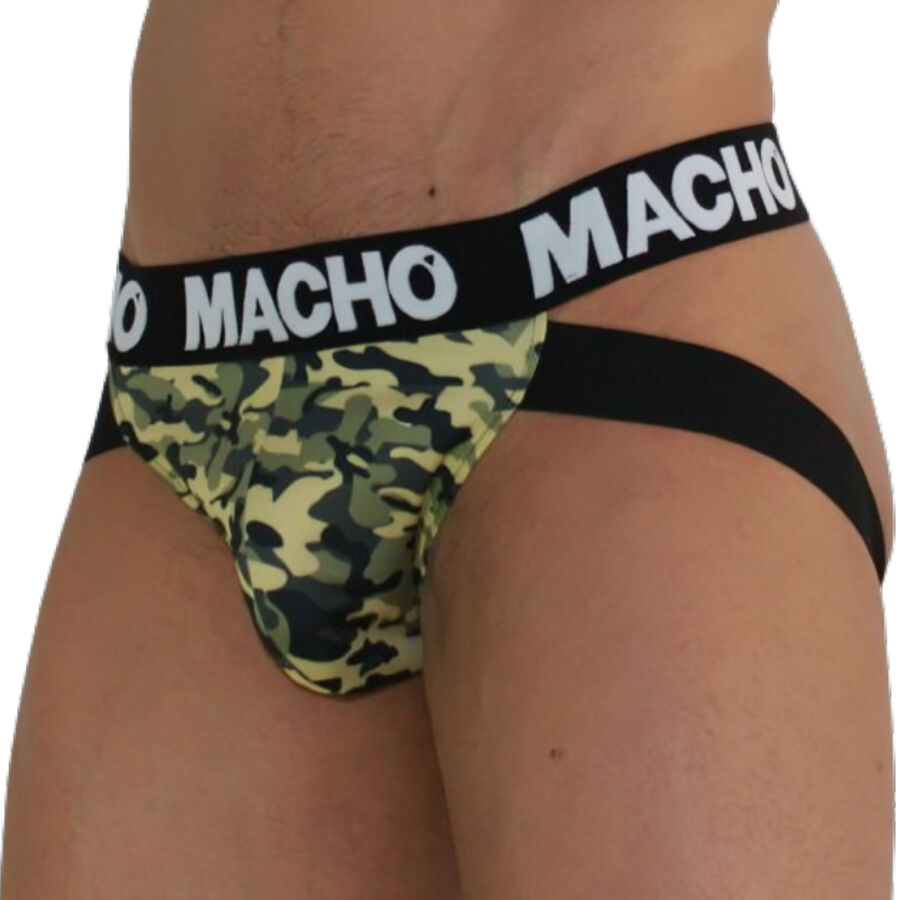 Jockstrap, Macho - MX28MV, Bretele Duble de Suport, Verde Militar S