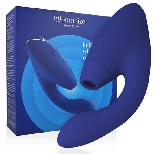 Stimulator Dual Rabbit, WOMANIZER - DUO 2, Tehnologie Pleasure Air, Albastru